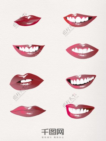 一组女性嘴部高清图片
