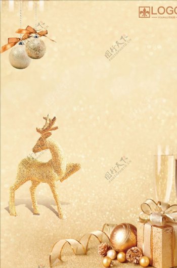 圣诞背景麋鹿