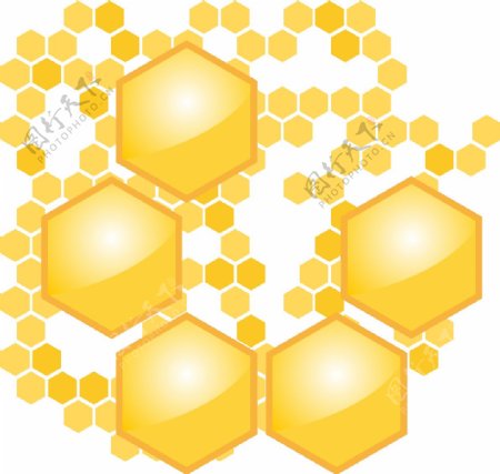 黄色几何立体png元素素材