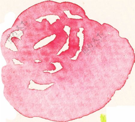 粉红花影卡通透明装饰素材