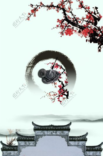 中国风花朵背景设计
