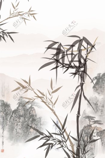 中国风竹子背景设计