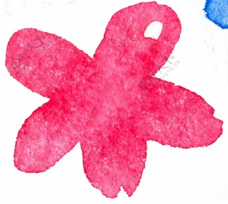水彩粉色花卉卡通透明素材