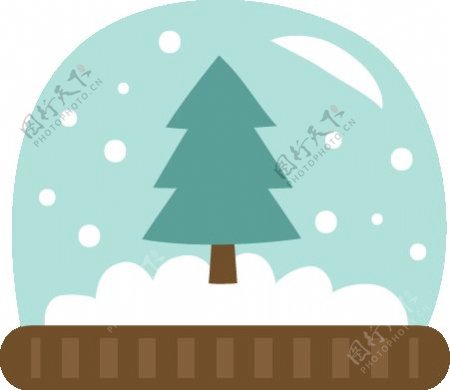 卡通扁平化圣诞树装饰元素