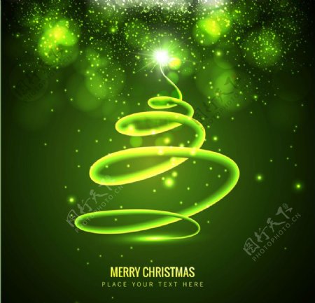 绿色螺旋圣诞树背景