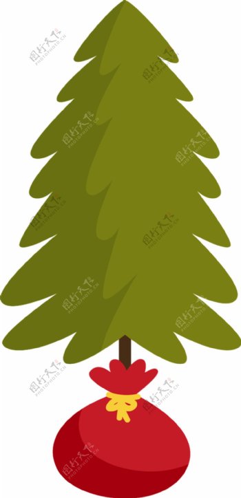 卡通福袋圣诞树PNG元素