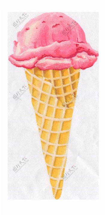粉色冰淇淋卡通透明素材