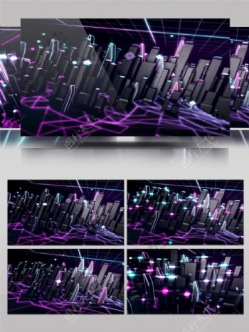 紫色科技绚丽建筑视频素材