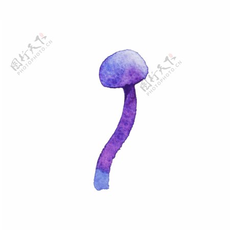 紫尖蘑菇卡通透明素材