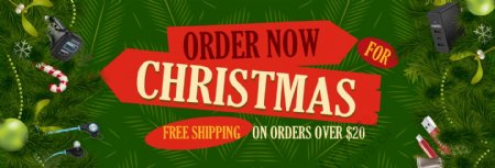 圣诞节促销免费送货淘宝海报
