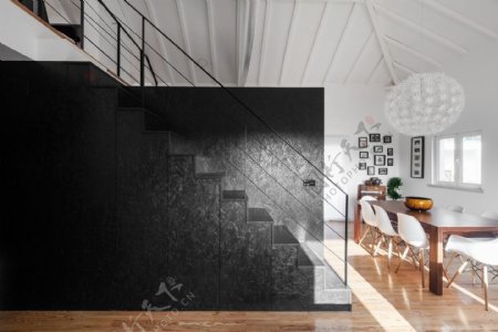 现代设计感客厅亮面木地板室内装修效果图