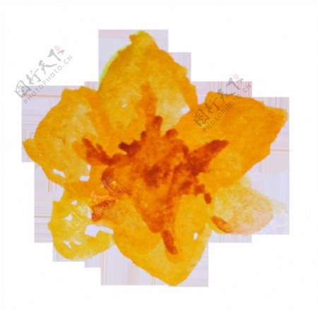 水晶黄花透明装饰素材