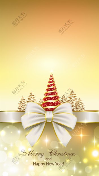 金色圣诞节礼物海报背景