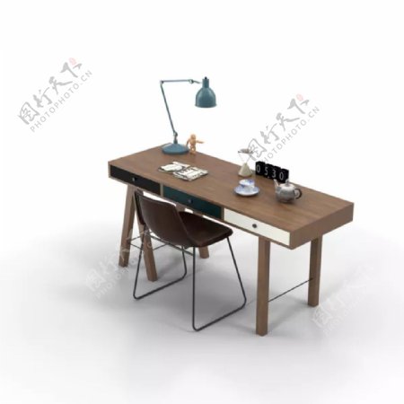 木制办公桌设计图