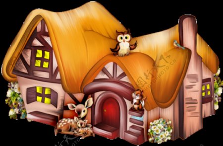彩色童话城堡图案设计