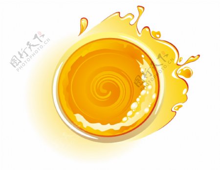 金色液体漩涡png元素