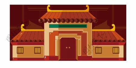 卡通中国仿古建筑png元素