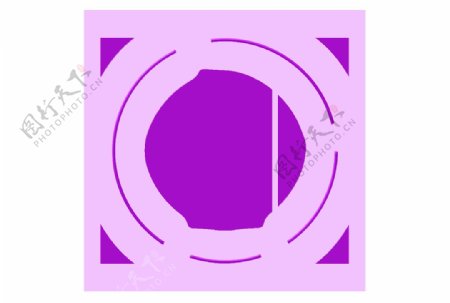 紫色断裂圆圈png元素