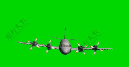 大飞机飞过绿屏抠像视频素材