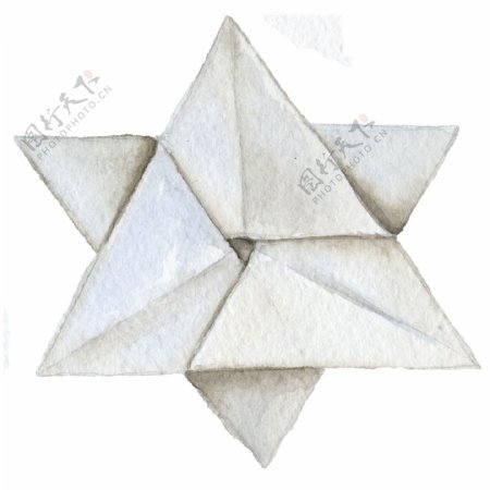 手绘一个折纸五角星png透明素材