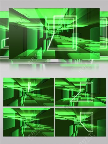 绿色光束方块视频素材