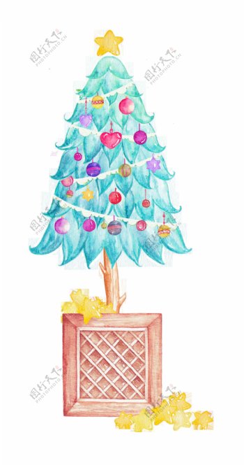 卡通可爱圣诞树png透明素材