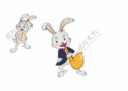 卡通音乐兔子