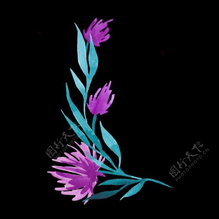 紫馨花蕊透明装饰素材