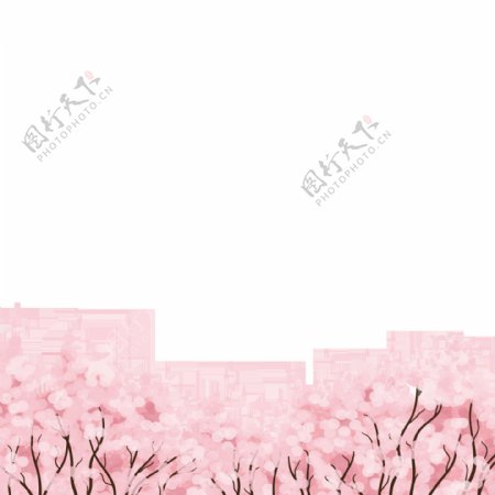 清新樱花树装饰元素