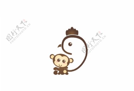 可爱卡通猴子logo