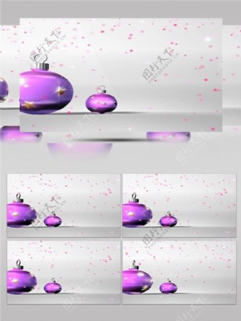 紫色灯笼圣诞节视频素材