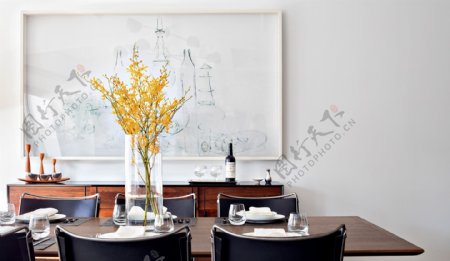 简约餐厅壁画设计效果图