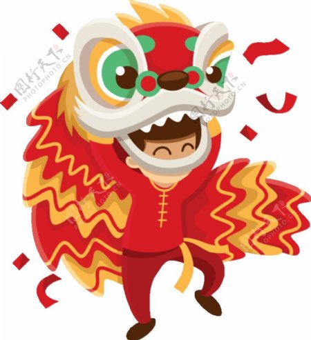 中国风新年舞狮素材