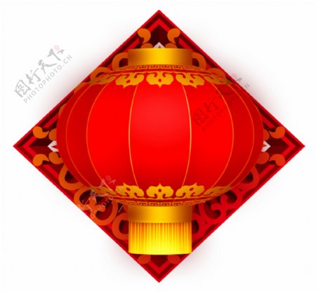 中式红色亮红色灯笼节日元素