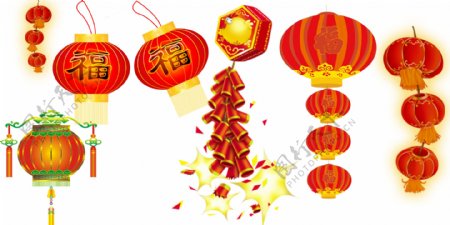 喜庆中国风橙色灯笼节日元素