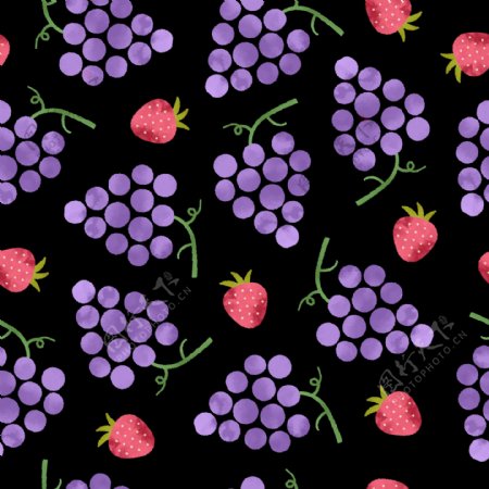 紫馨葡萄卡通背景素材