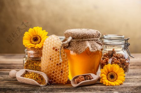 美味的蜂蜜和蜂巢