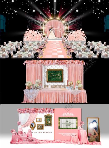 粉色少女婚礼效果图