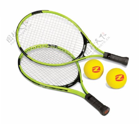绿色网球拍网球png元素