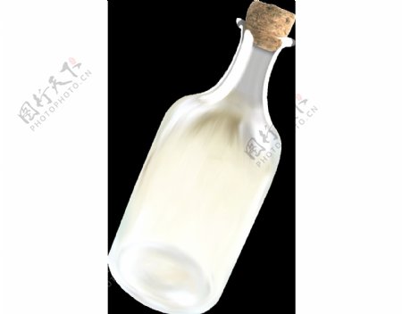 白色透明漂流瓶png元素