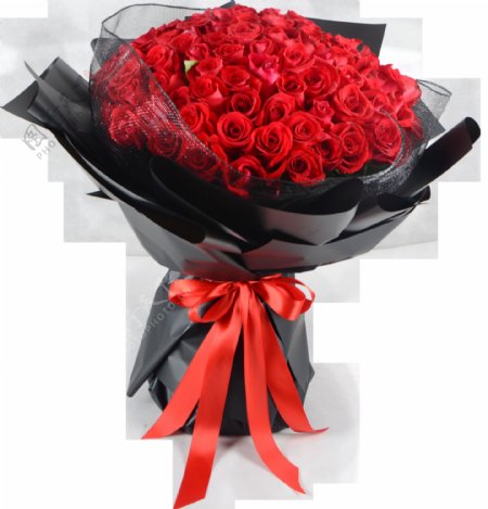 美丽鲜艳红色玫瑰花花朵花束实物元素