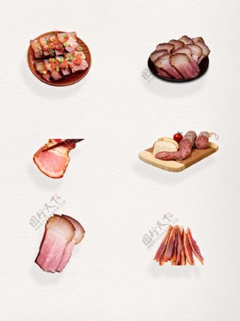 中式美食美味腊味食品设计元素装饰图案