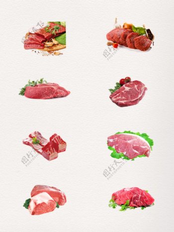 新鲜生肉排骨肉类PNG元素