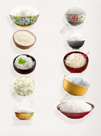 传统中国充饥白色食用米饭装饰图案