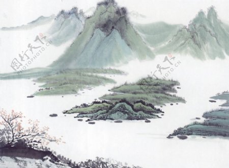 中式山水工笔画