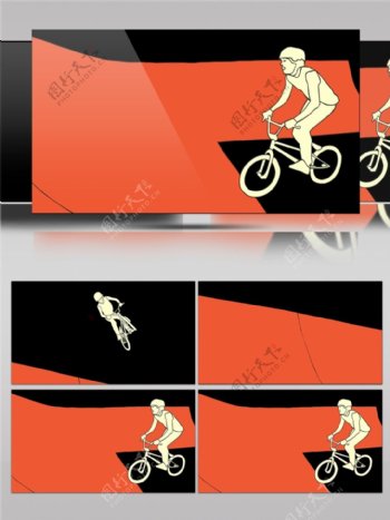 骑单车动态视频素材