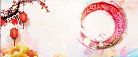 新年背景春节展板中国风