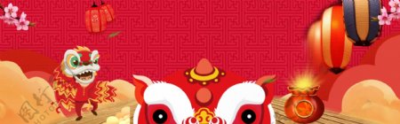 春节欢乐元宵红色中国风电商