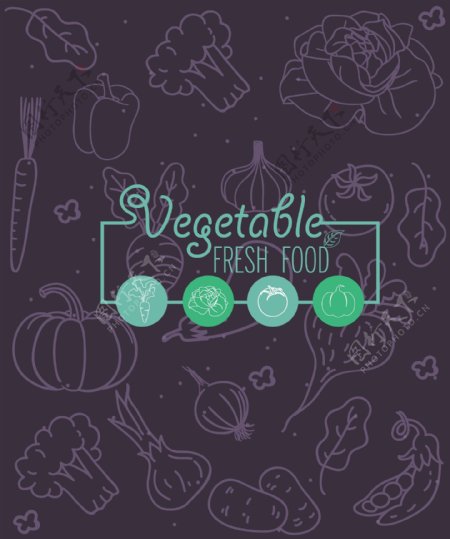 线条手绘蔬菜ai矢量素材下载