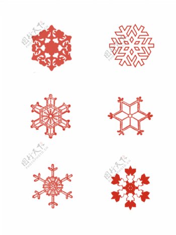 手绘雪花简约圣诞节雪花矢量装饰元素设计